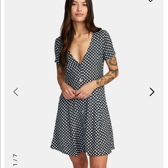 rvca understated mini dress RVCA Understated Mini Dress - BLACK COMBO